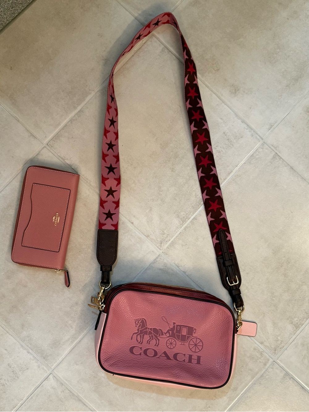Coach Jes Crossbody Bag Colorblock Rose NWOT - Picture 4 of 7